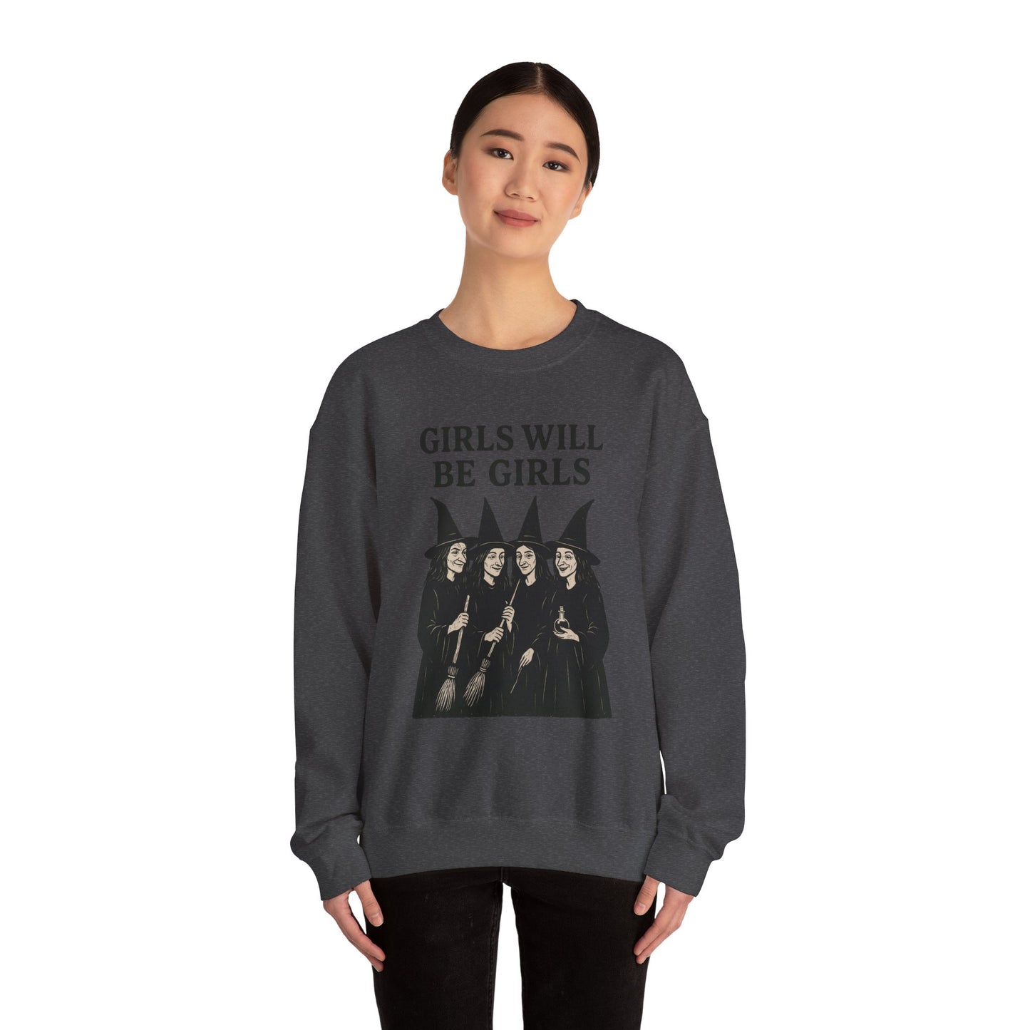Halloween Girls Will Be Girls Witches Sweatshirt