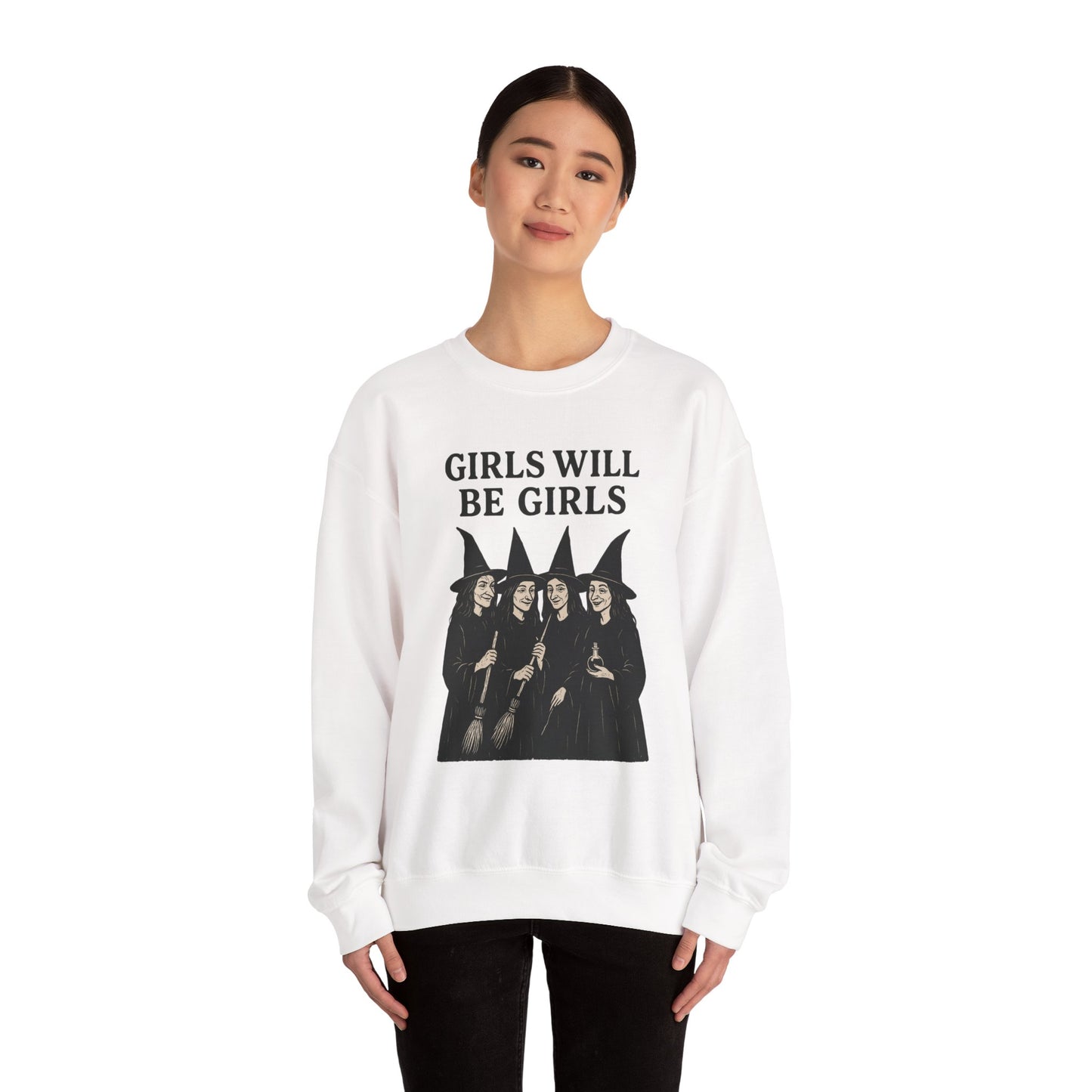 Halloween Girls Will Be Girls Witches Sweatshirt