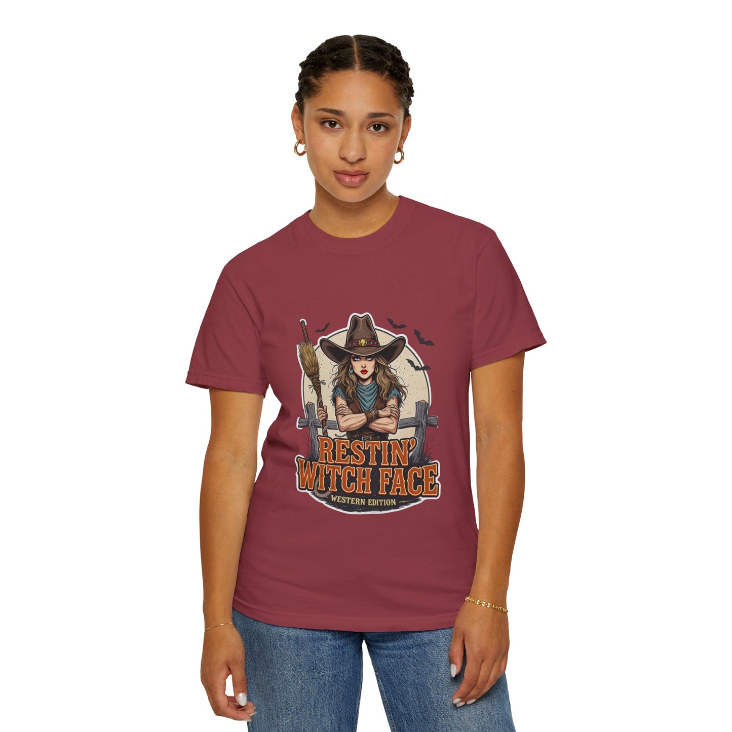Western Style Resting Witch Face T-shirt