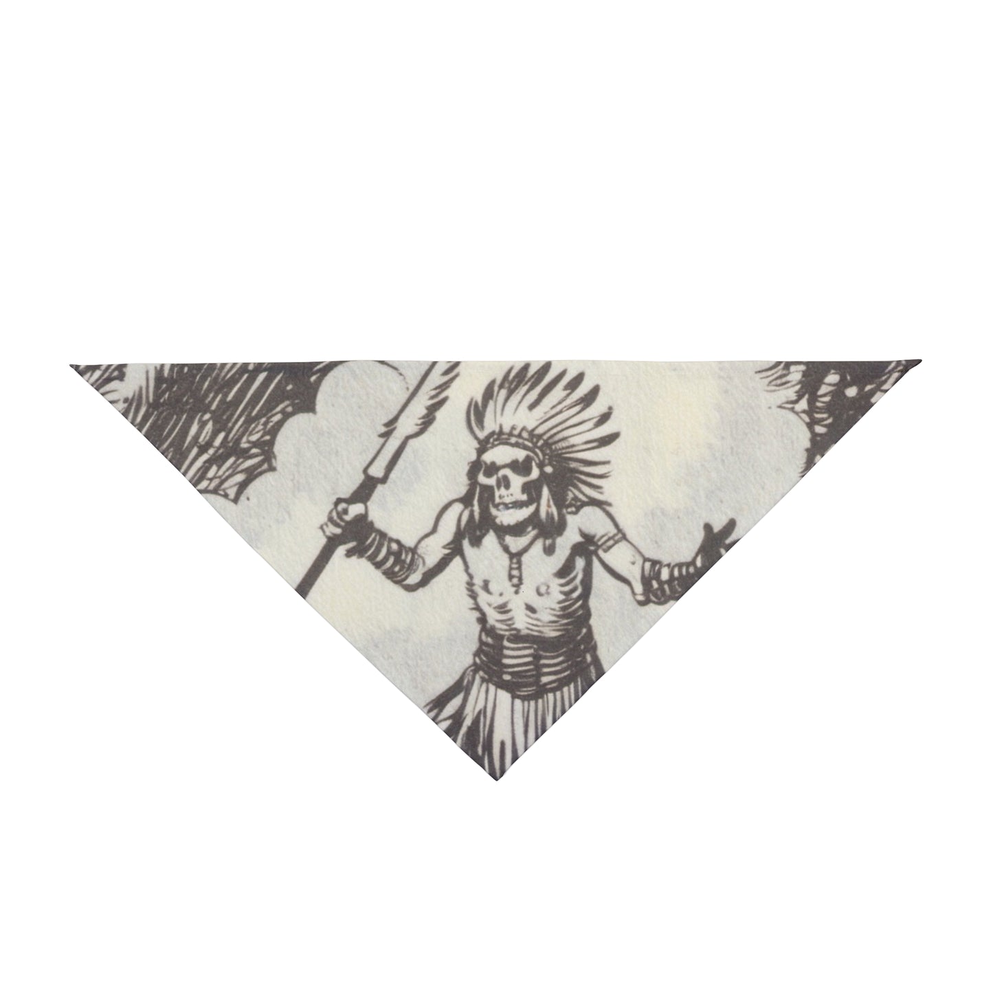 Pet Bandana - Vintage Skeleton Native American Warrior Design