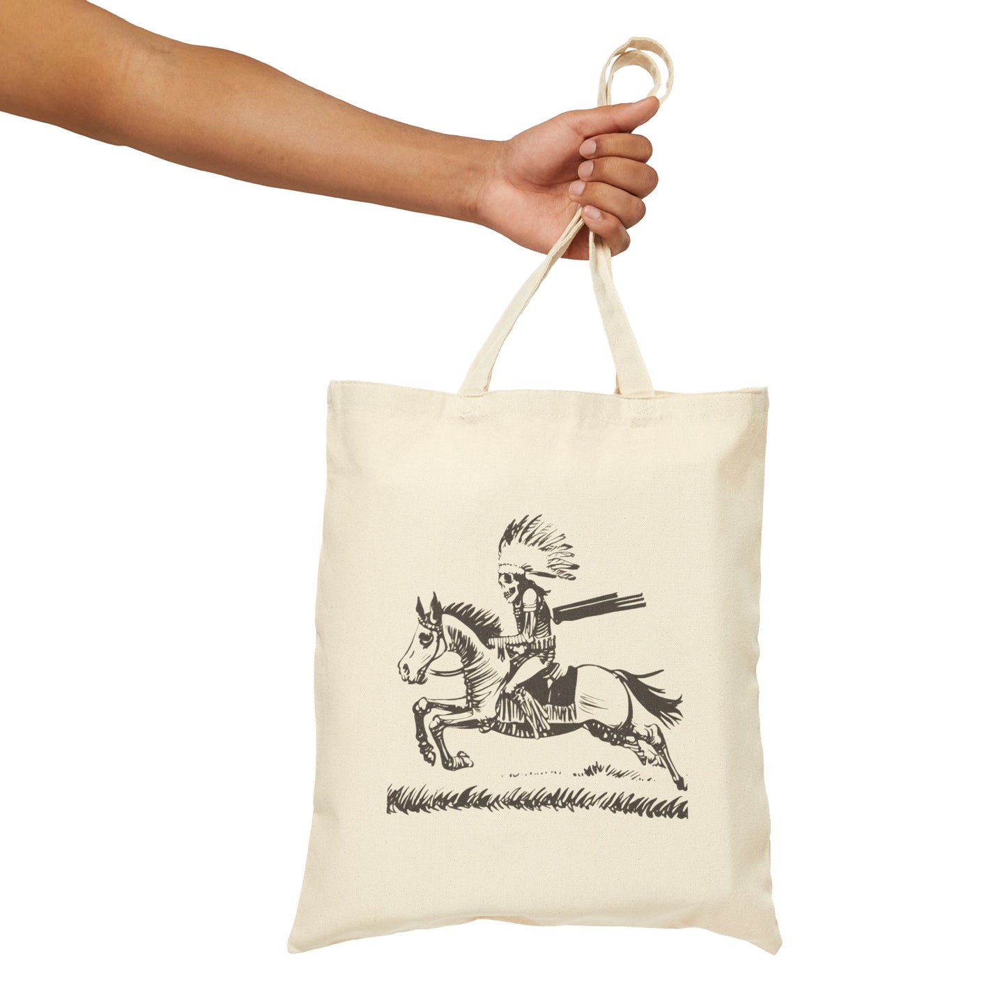 Native American Horse Rider Tote Bag | Eco-Friendly Shopping Bag, Reusable Grocery Tote, Gift for Equestrians, Art Tote, Summer Bag
