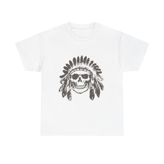 Bold Skull Chief Tee - Unisex Cotton Tee, Graphic Tee, Festival Fashion, Gift for Him, Vintage Style Shirt, Casual Wear