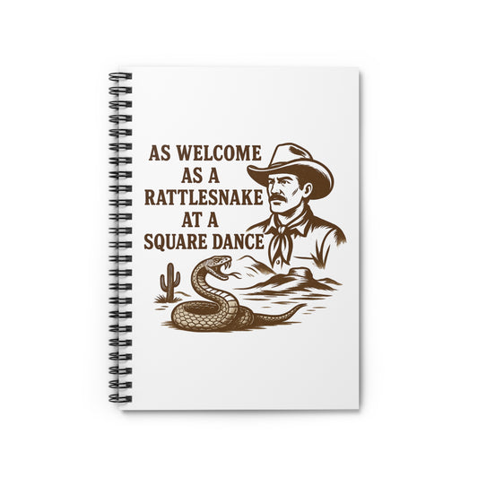 Western-Themed Spiral Notebook with Rattlesnake and Cowboy Design, Journaling, Notetaking, Gift for Rodeo Lovers
